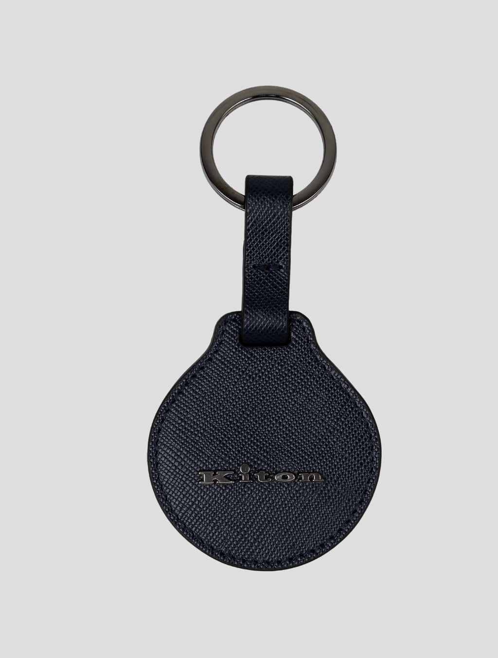 Kiton Dark Blue Leather Keychain (049)