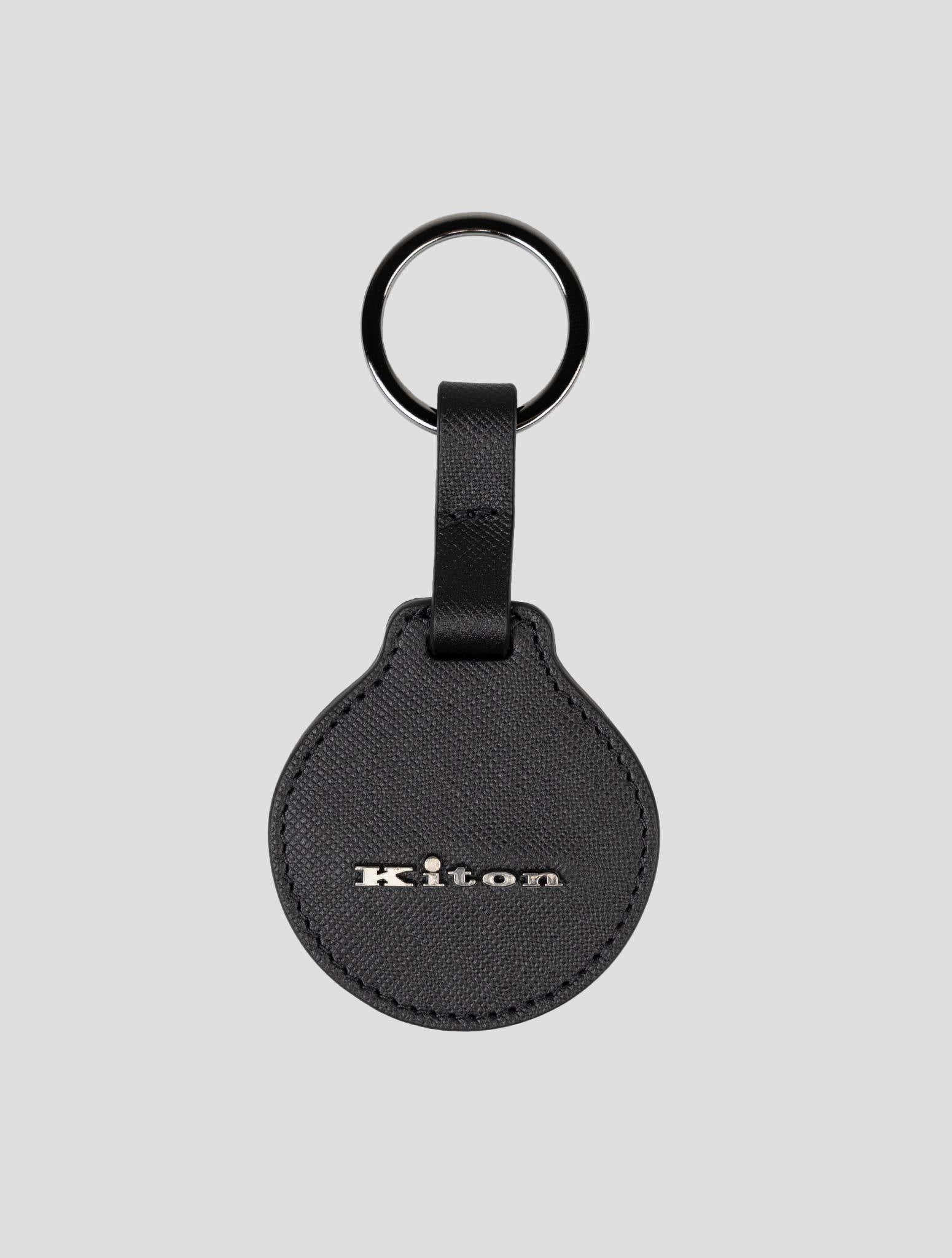 Kiton Black Leather Keychain (Model 9N012280)