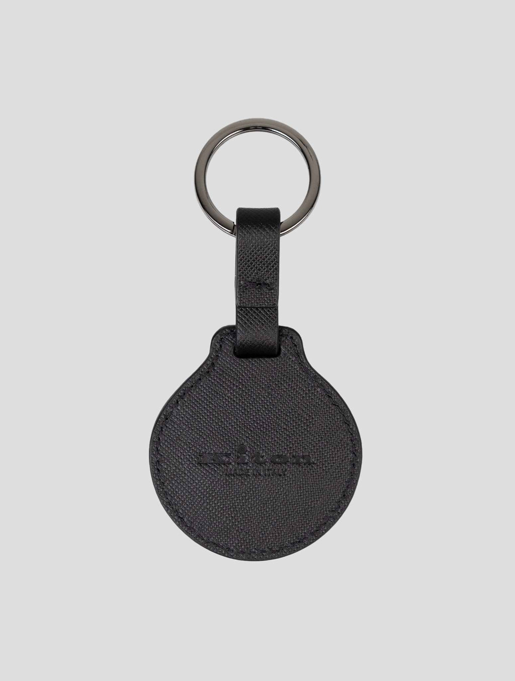 Kiton Black Leather Keychain (Model 9N012280) 2