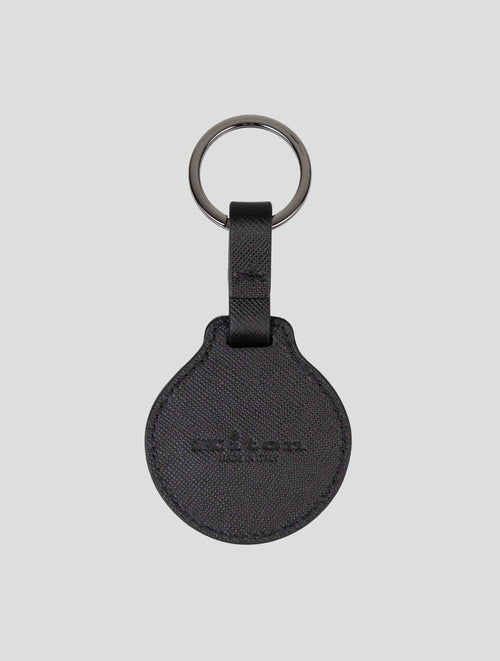 Kiton Black Leather Keychain (Model 9N012280) 2