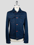 Kiton Blue Denim Cotton Coat