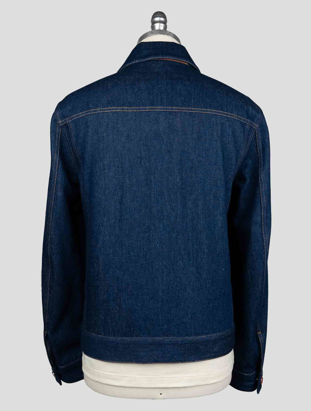 Kiton Blue Denim Cotton Coat — view 3