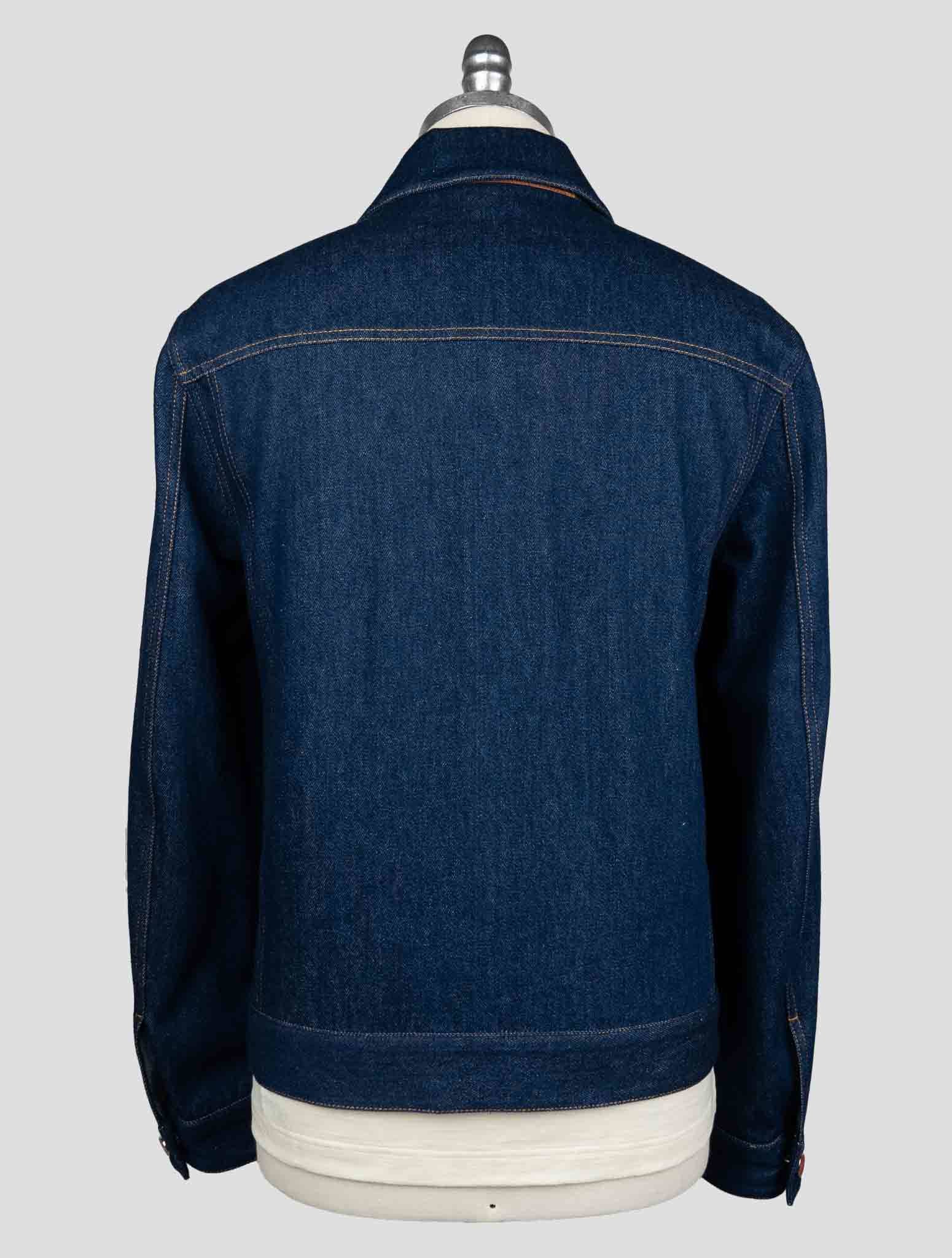 Kiton Blue Denim Cotton Coat — view 3