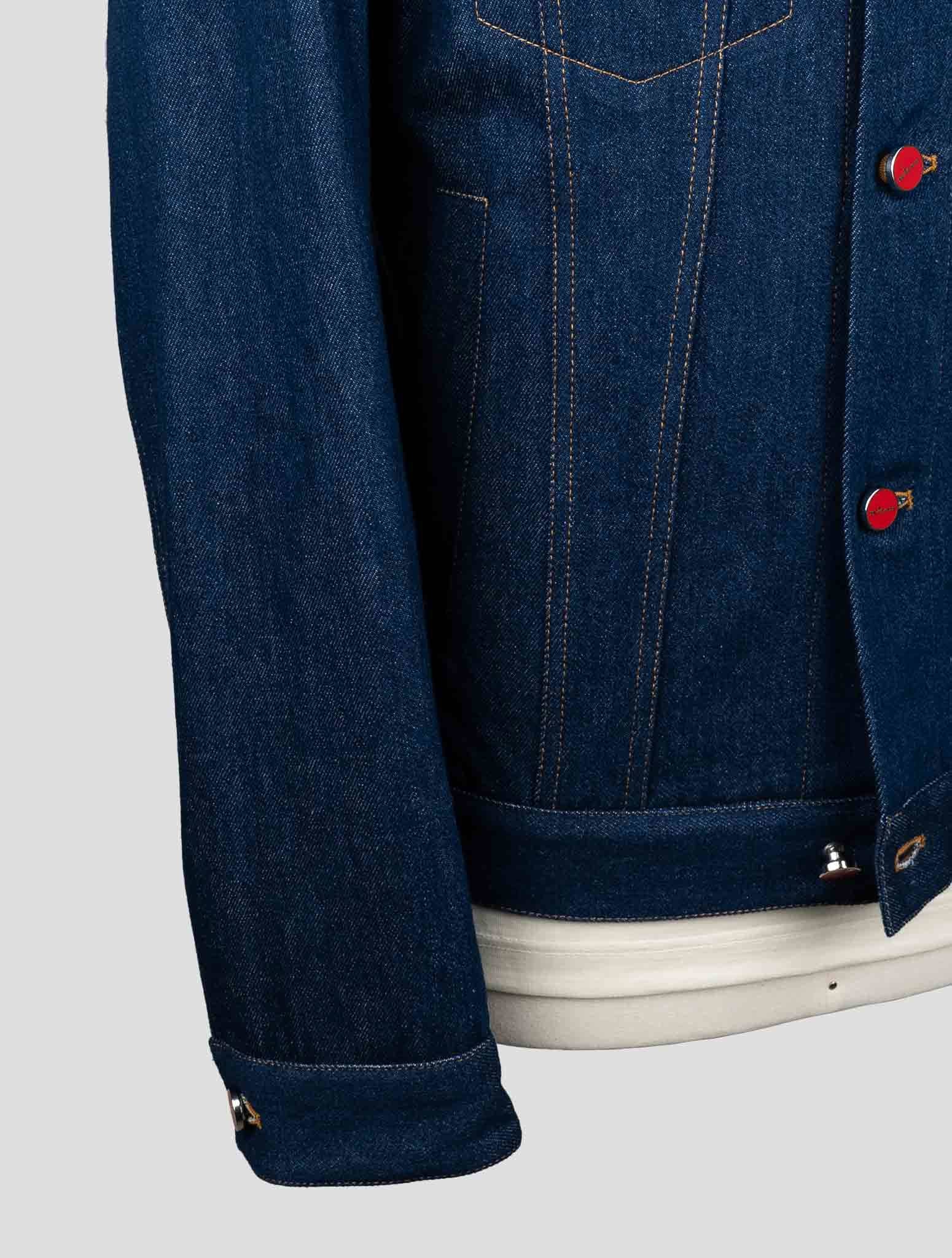 Kiton Blue Denim Cotton Coat — view 5