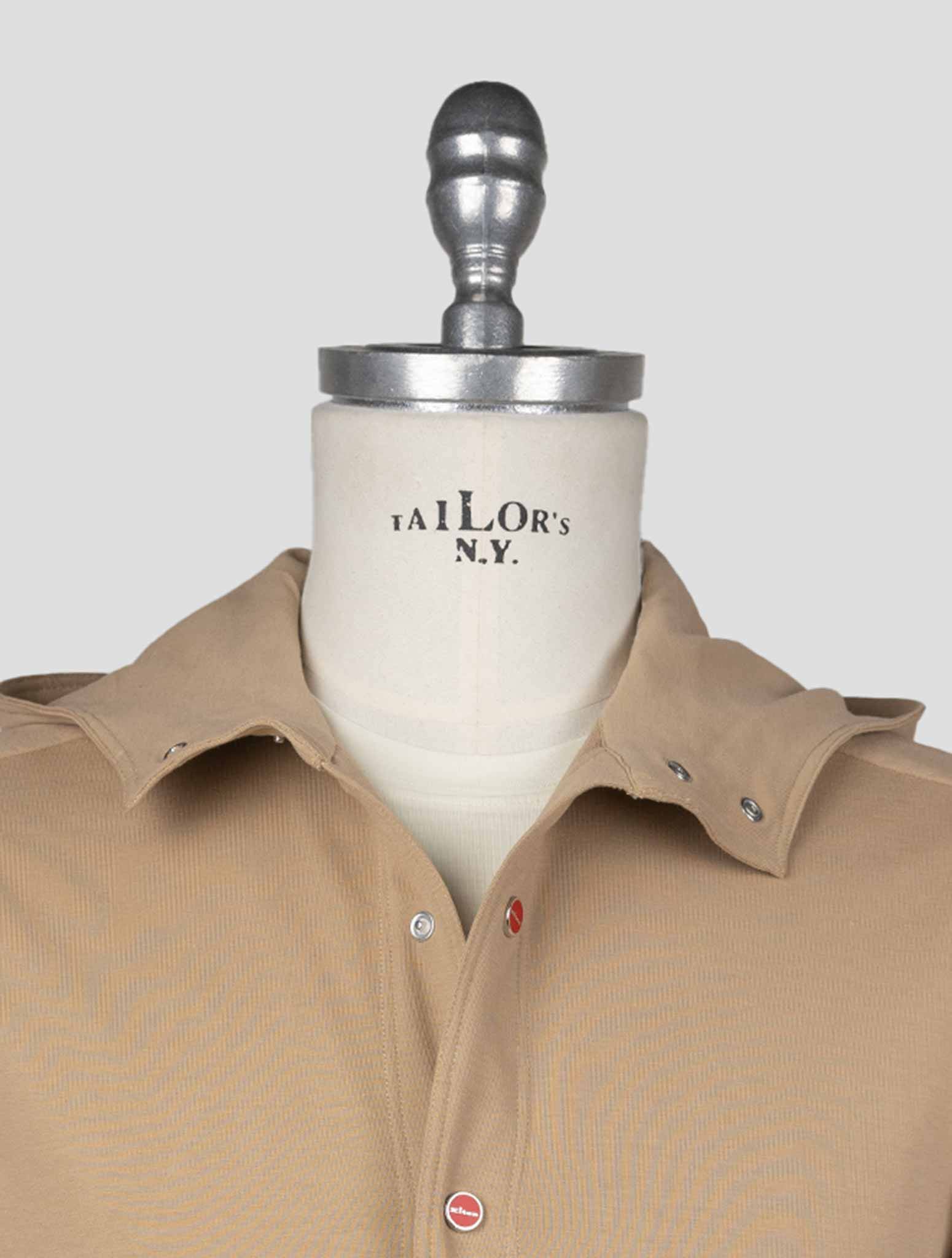 Kiton Beige Cotton Elasticated Shirt — view 4