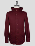 Kiton Burgundy Cotton Elasticated Shirt