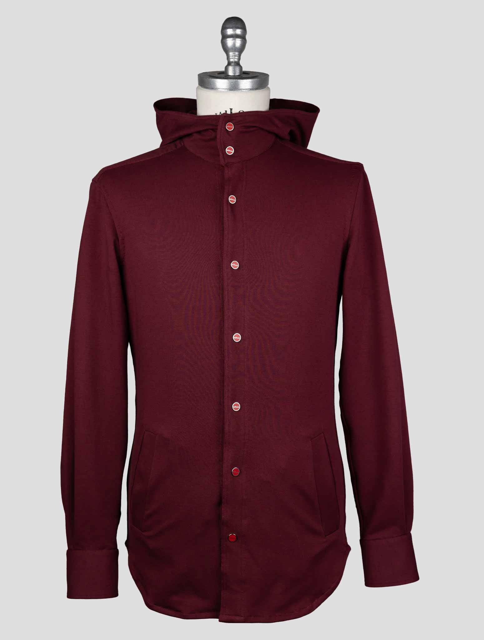 Kiton Burgundy Cotton Elasticated Shirt