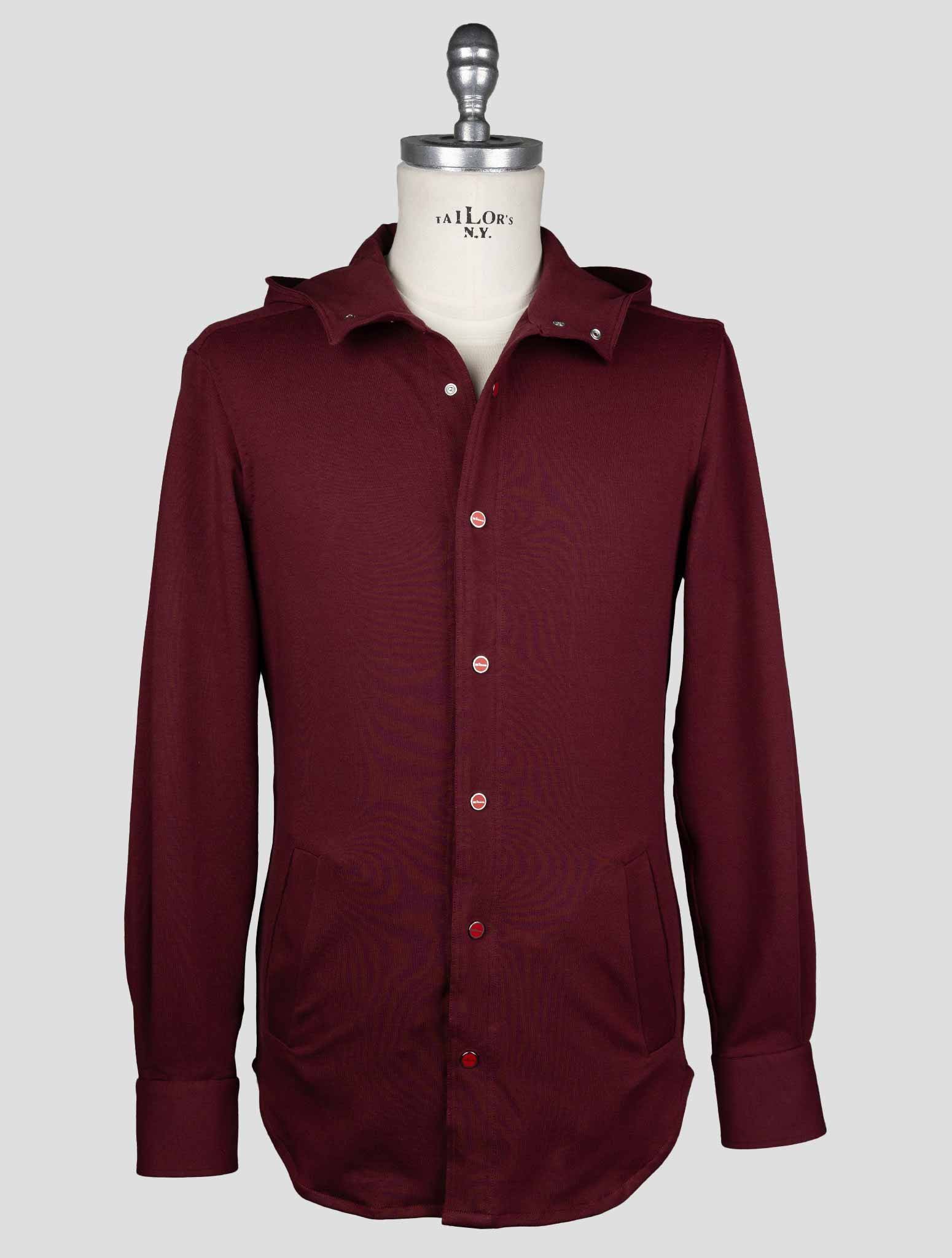 Kiton Burgundy Cotton Elasticated Shirt — view 2