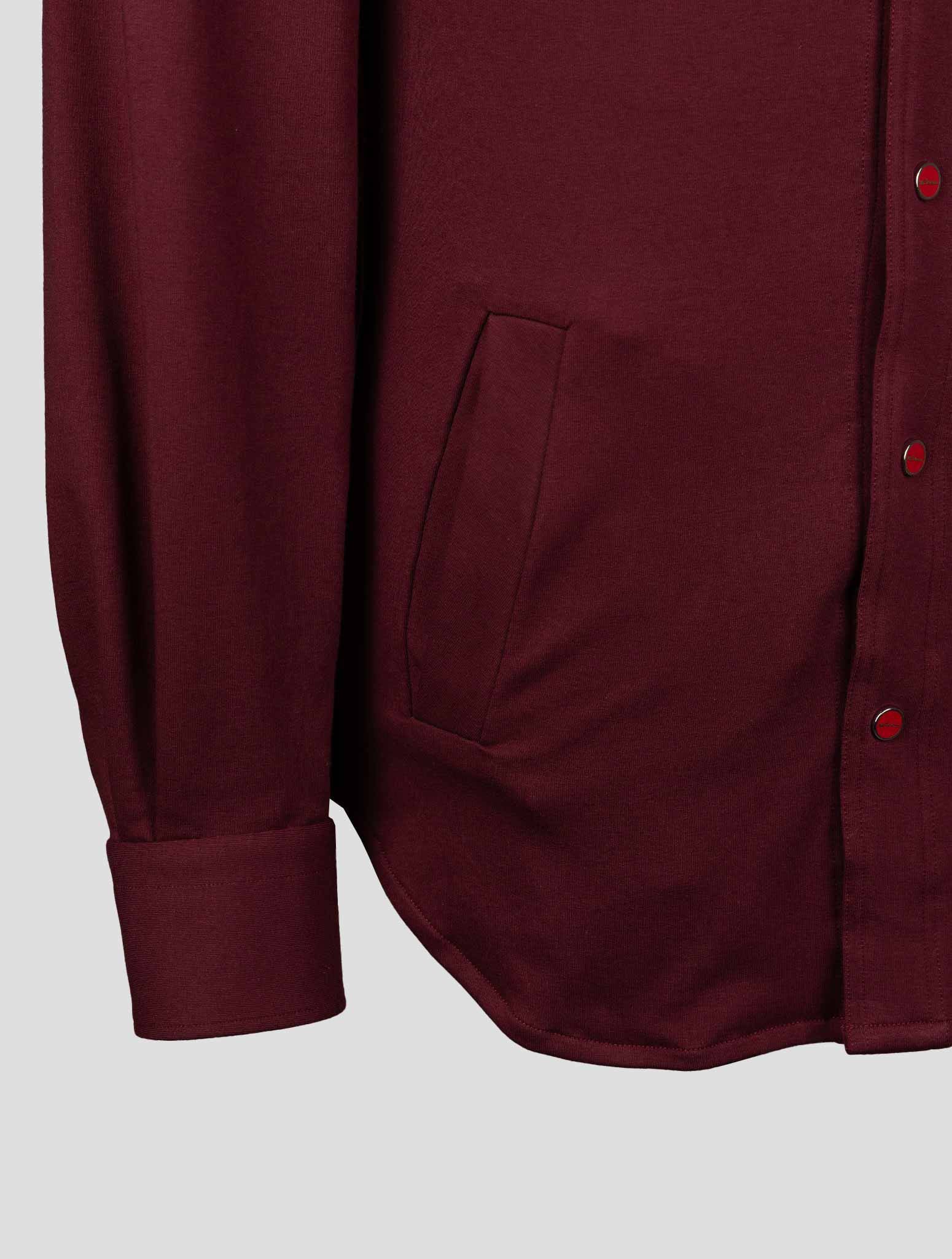 Kiton Burgundy Cotton Elasticated Shirt — view 4