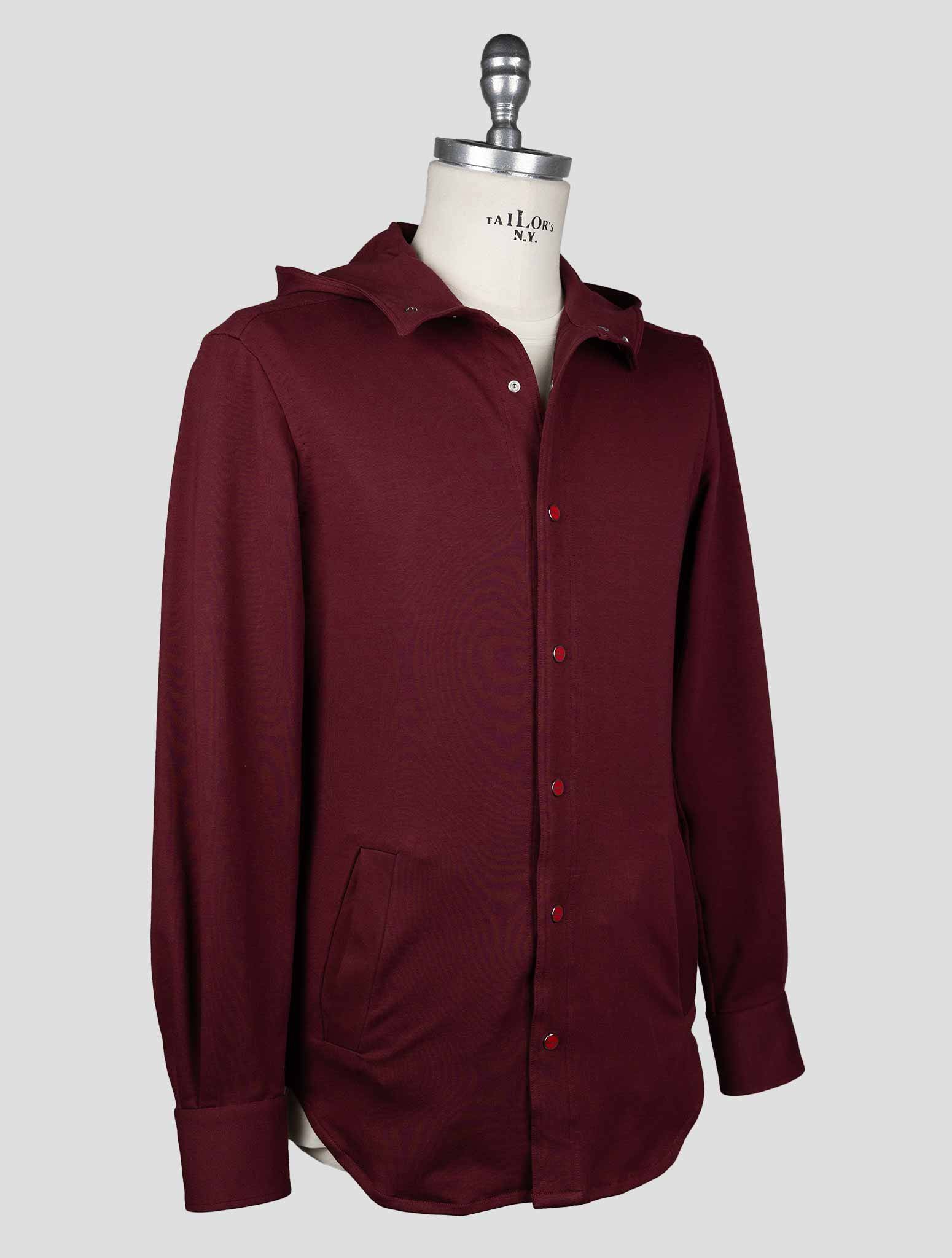 Kiton Burgundy Cotton Elasticated Shirt — view 5