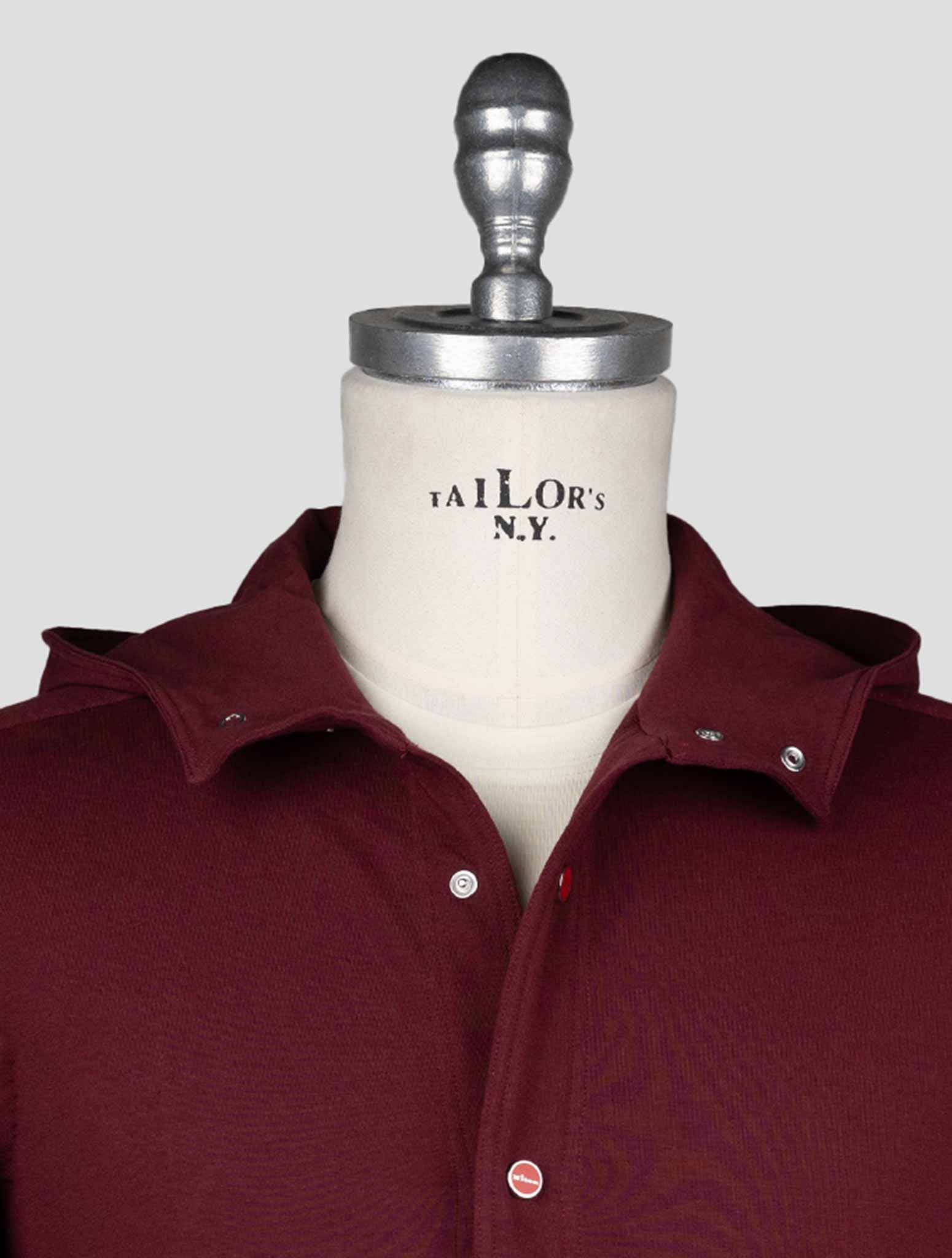 Kiton Burgundy Cotton Elasticated Shirt — view 6