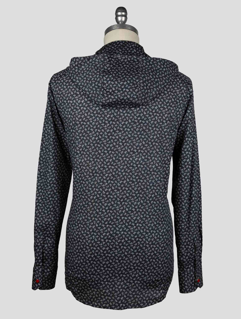 Kiton Dark Blue Gray Cotton Elasticated Shirt — view 6