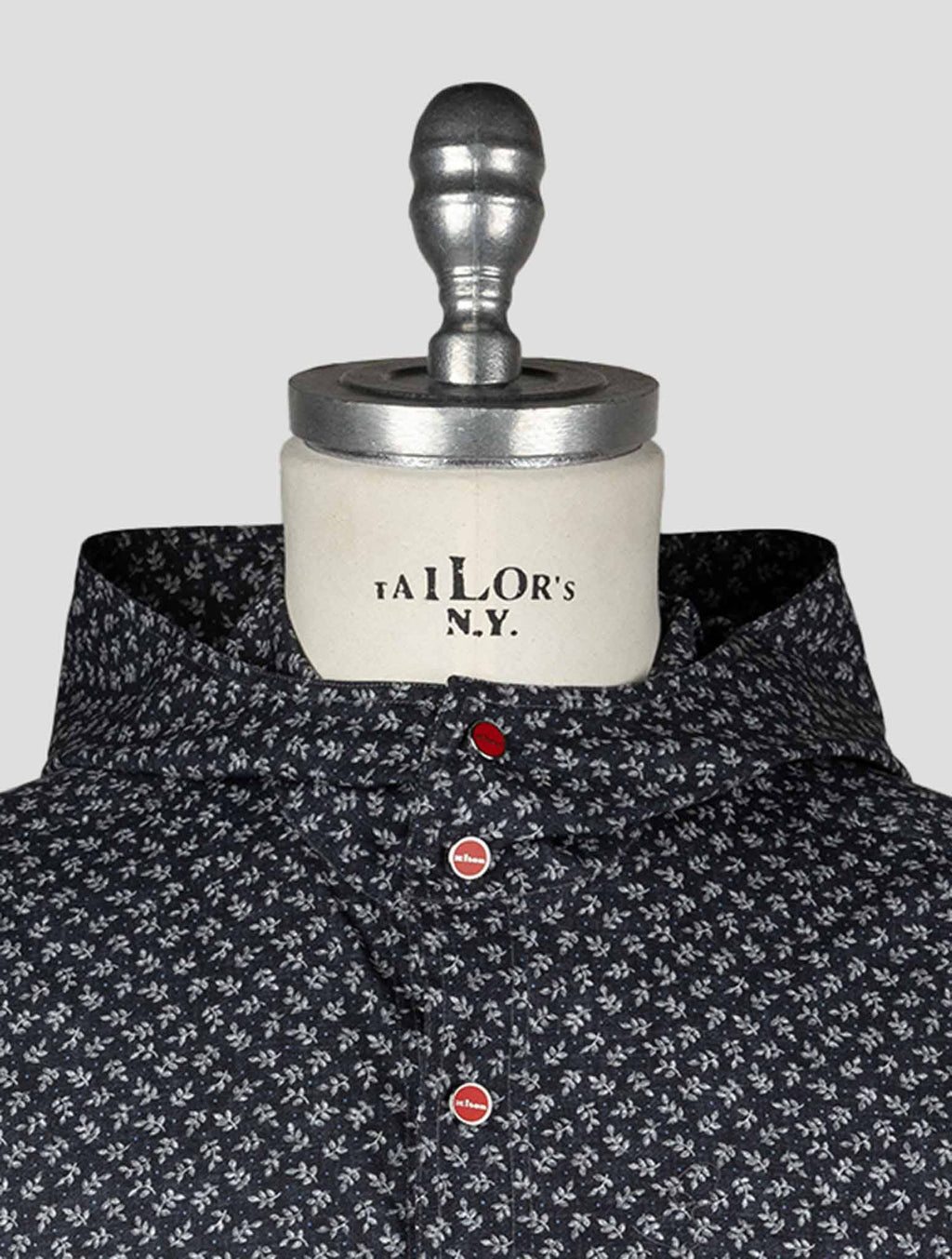 Kiton Dark Blue Gray Cotton Elasticated Shirt — view 7