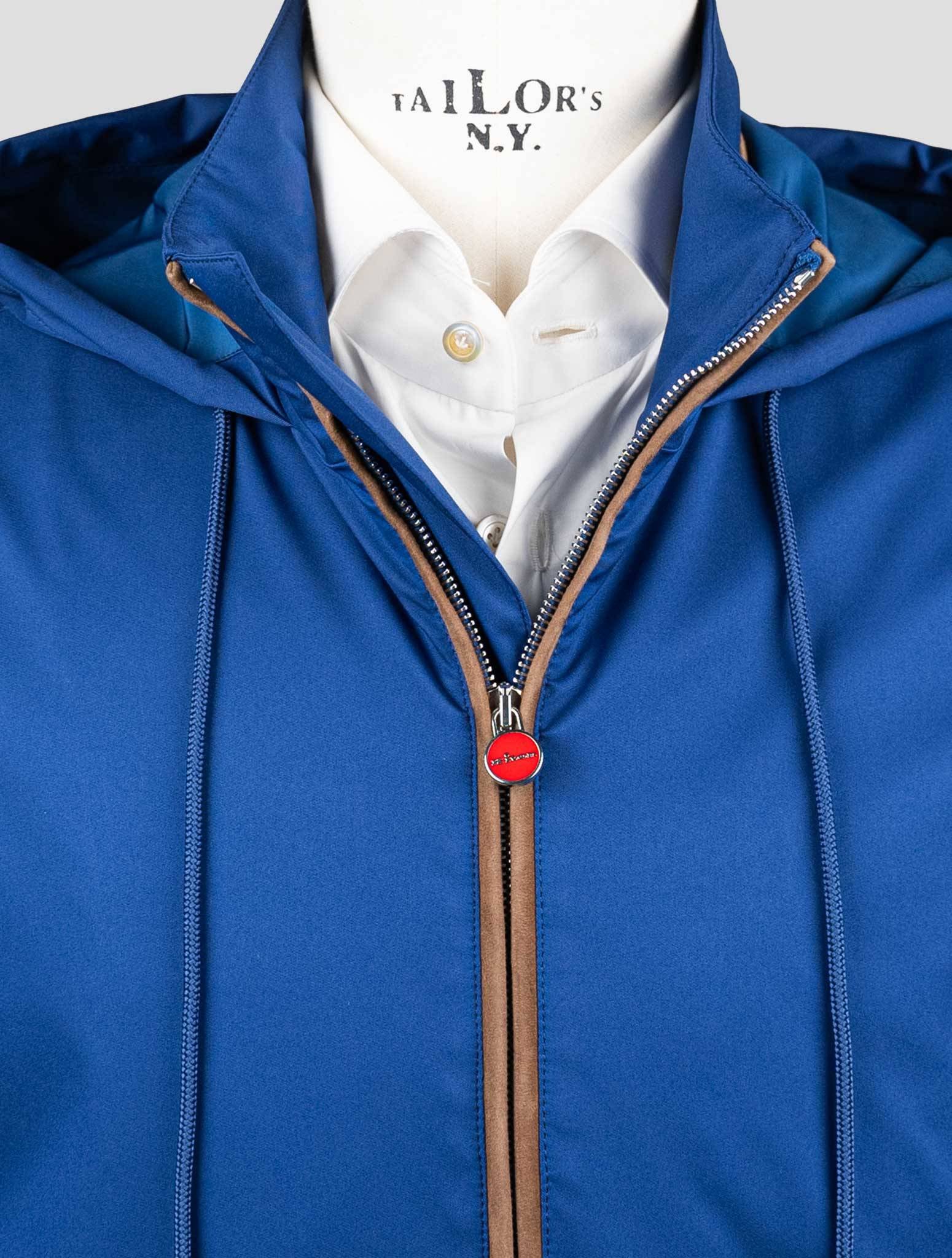 Kiton Blue Plaid Coat — view 3