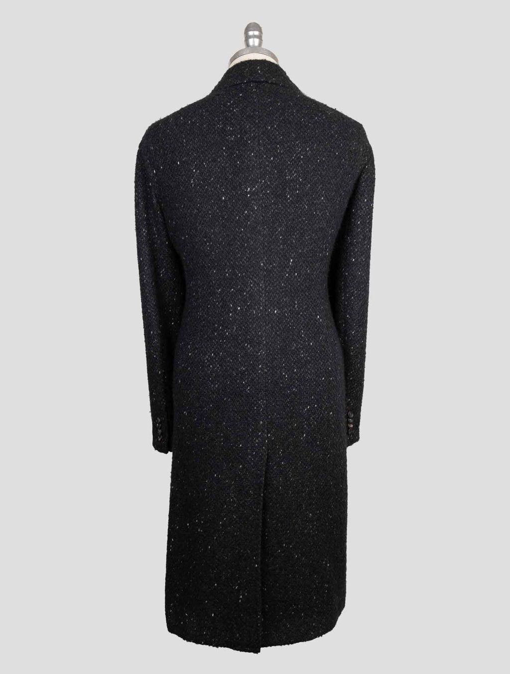 Kiton Black Virgin Wool Cashmere Silk Double Breasted Overcoat - view 3