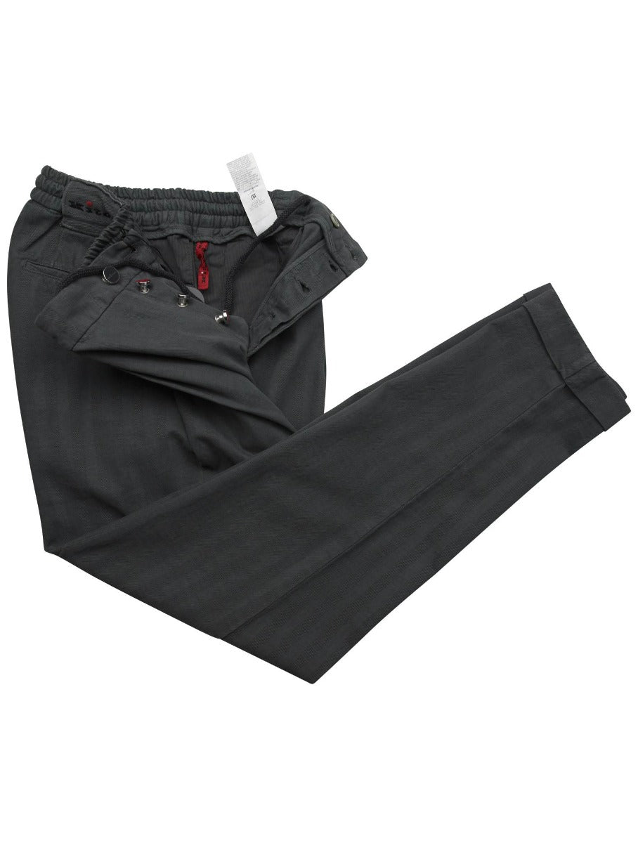 Kiton Gray Cotton Cashmere Pants - view 3