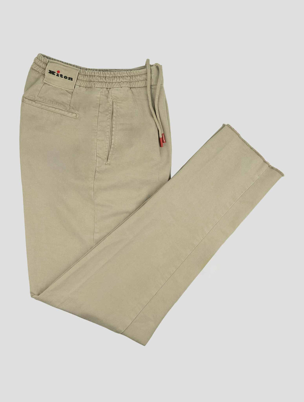 Kiton Light Gray Lyocell Cotton Ea Pants Beige