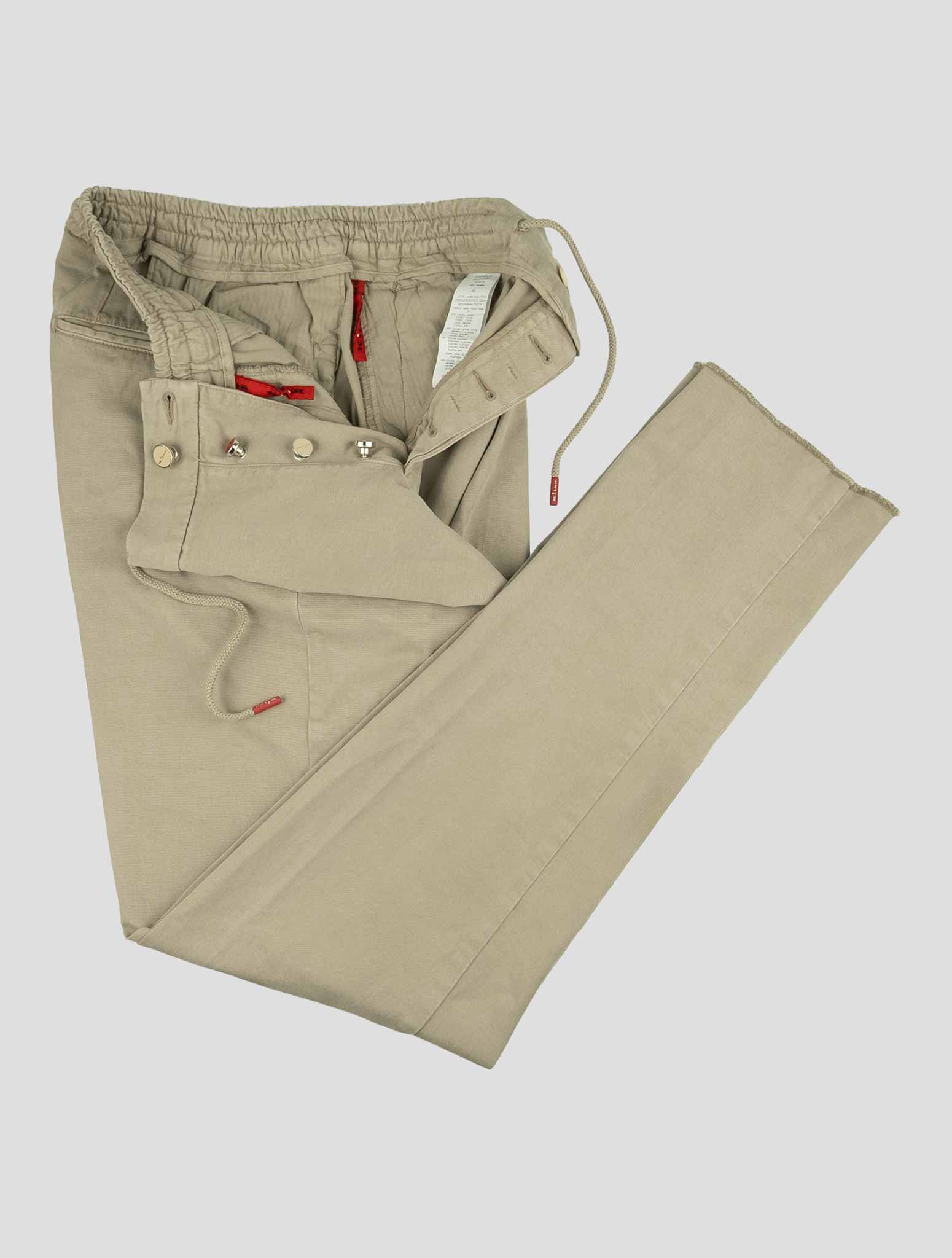 Kiton Light Gray Lyocell Cotton Ea Pants Beige - view 2