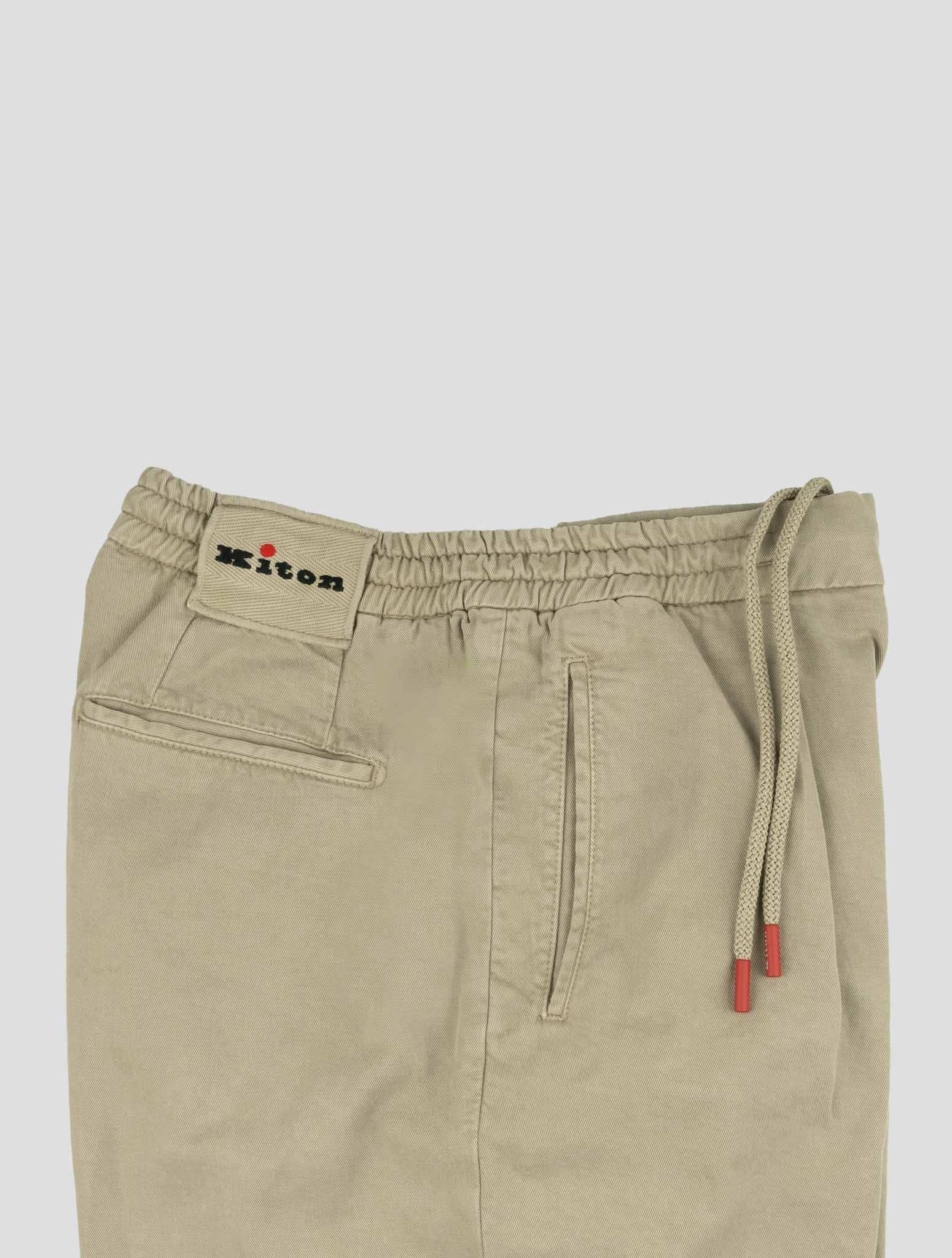 Kiton Light Gray Lyocell Cotton Ea Pants Beige - view 3