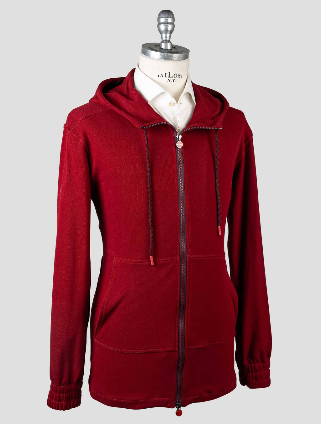 Kiton Red Cotton Tracksuit Short Pants - view 3