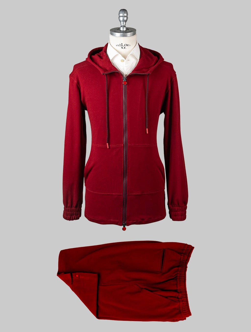 Kiton Red Cotton Tracksuit Short Pants - view 7