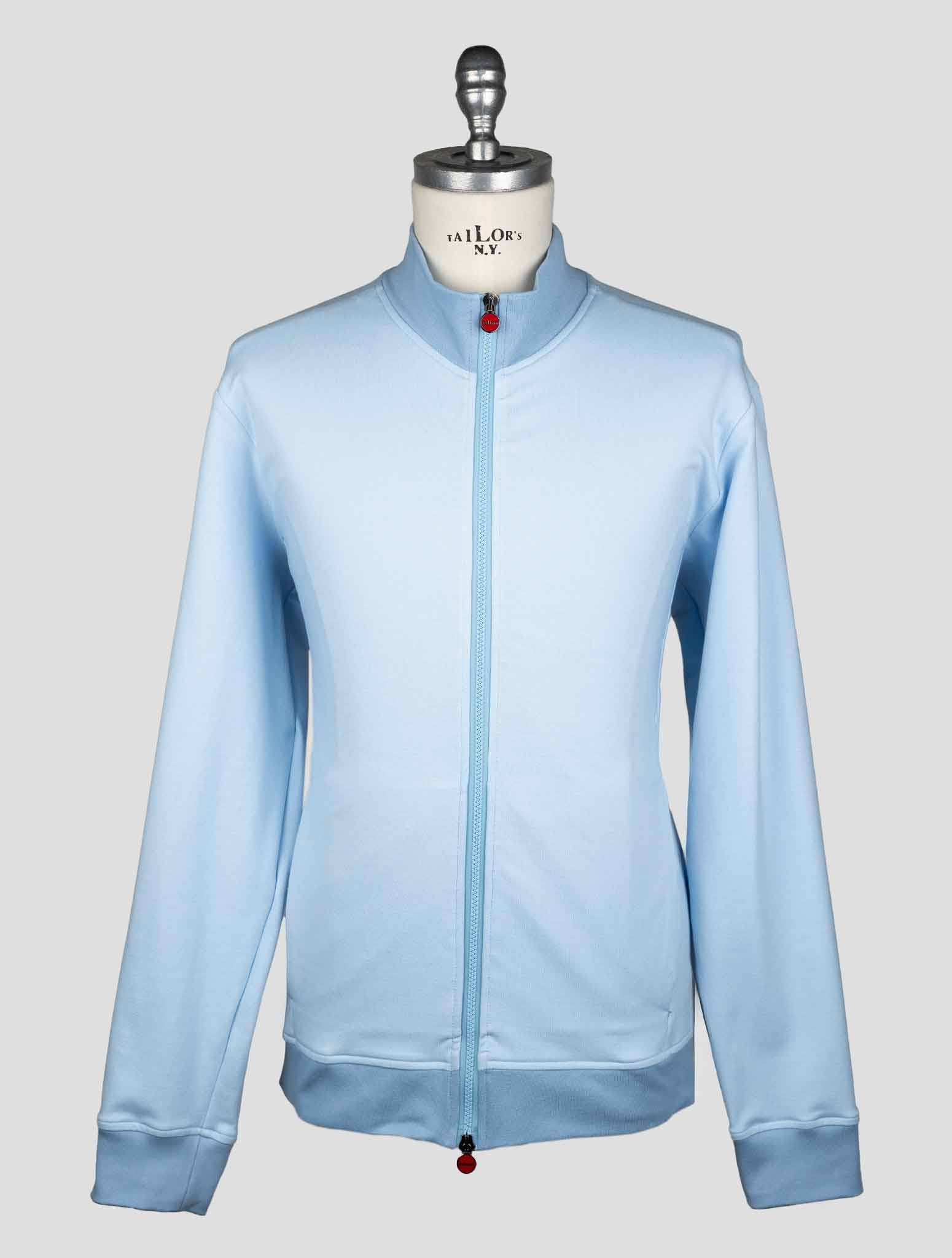 Kiton Light Blue Cotton Coat