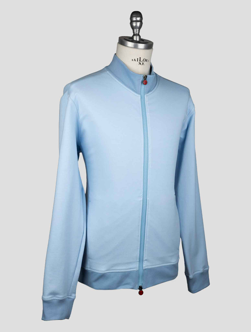 Kiton Light Blue Cotton Coat — view 2