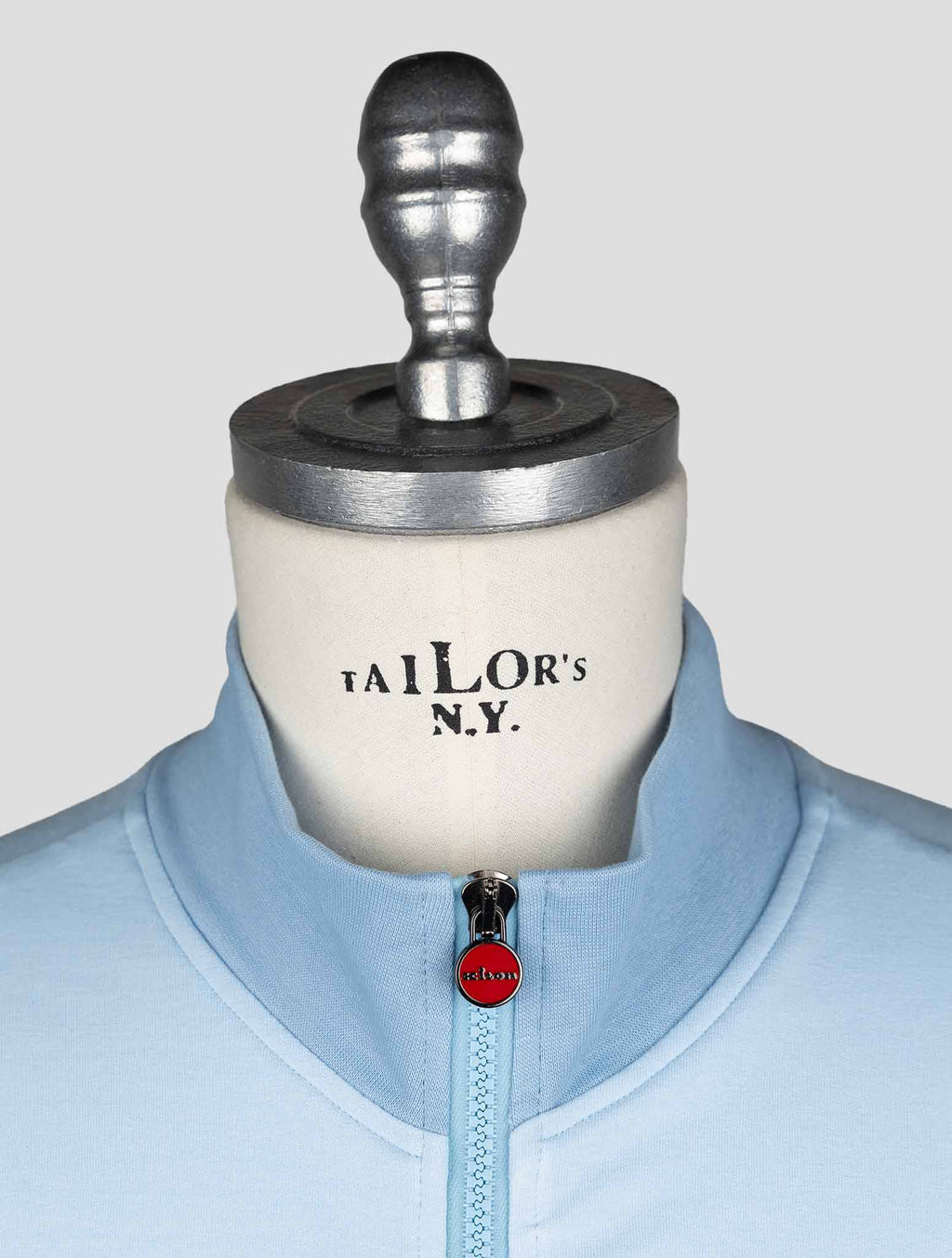 Kiton Light Blue Cotton Coat — view 6