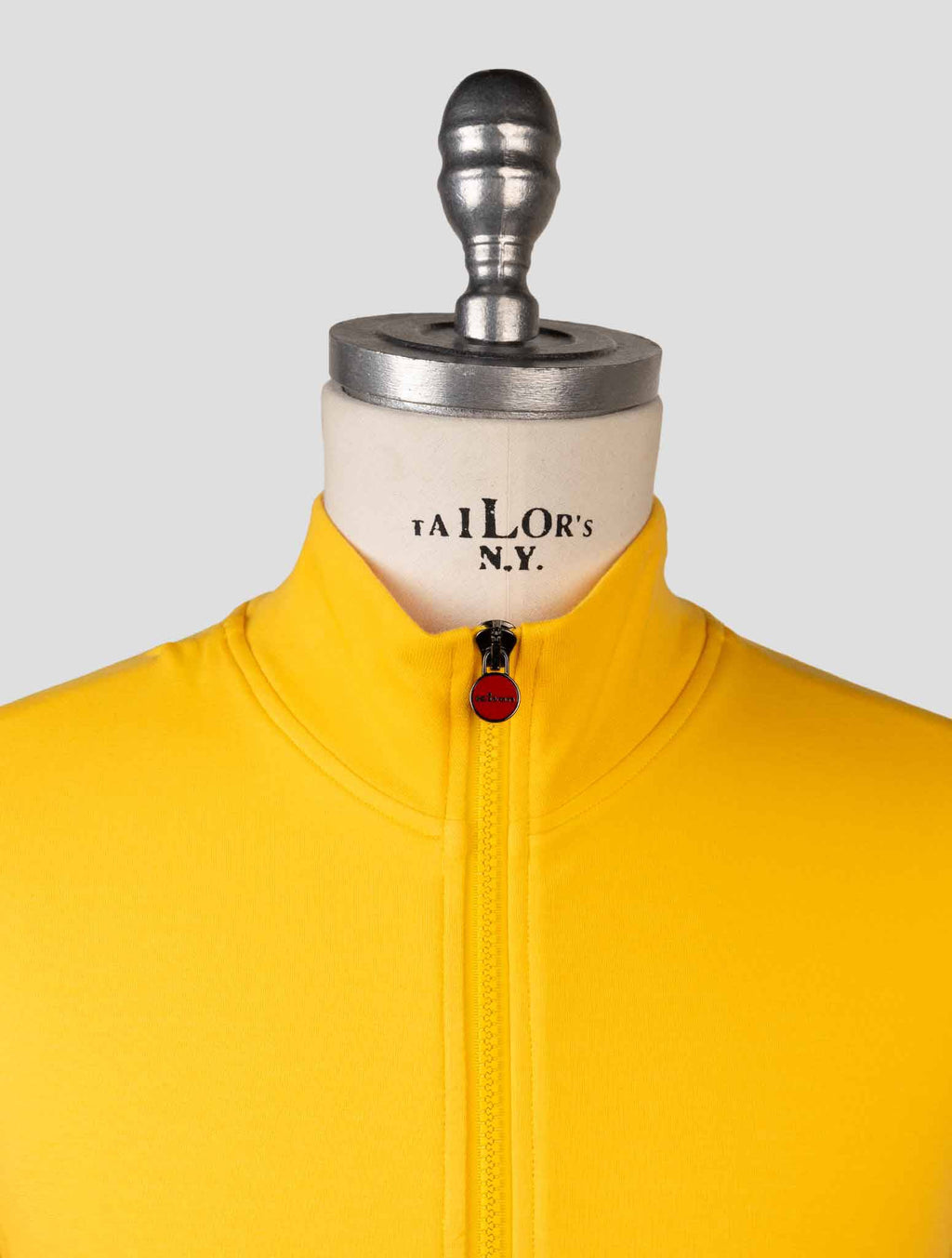 Kiton Yellow Cotton Elasticated Coat — view 3