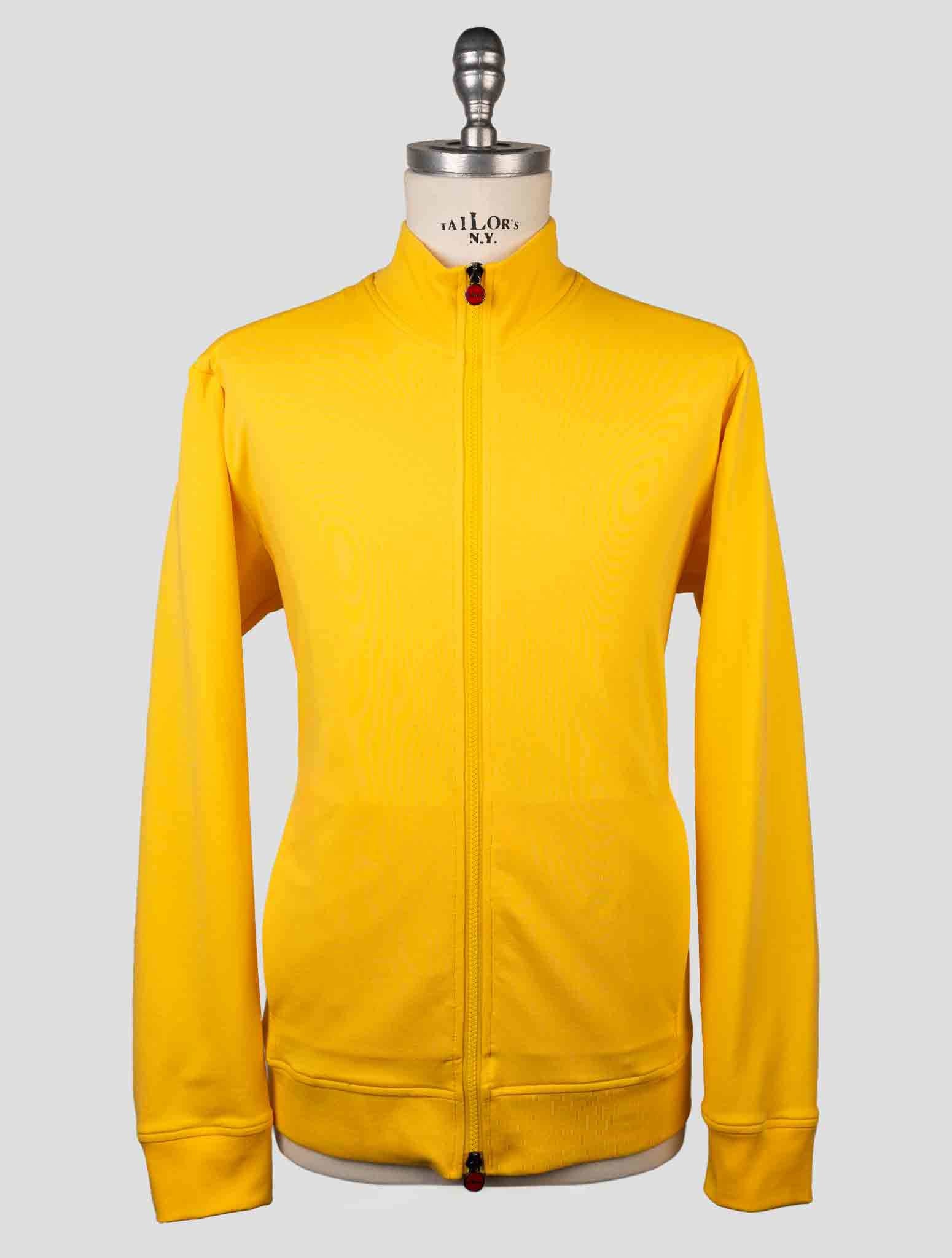 Kiton Yellow Cotton Elasticated Coat — view 5