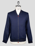 Kiton Blue Cotton Coat