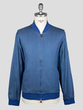 Kiton Light Blue Cotton Ea Coat
