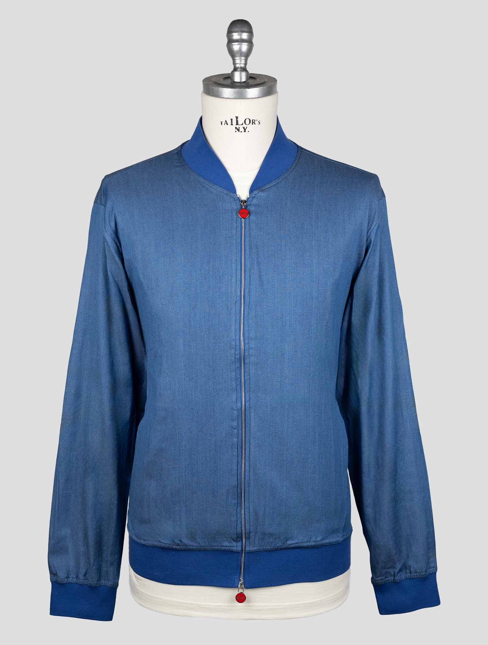 Kiton Light Blue Cotton Ea Coat