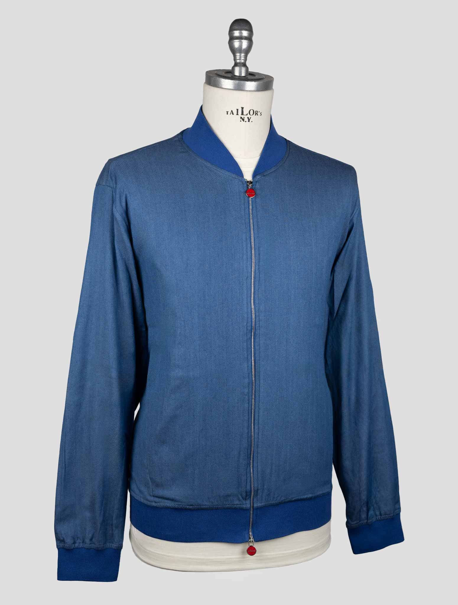 Kiton Light Blue Cotton Ea Coat - view 2