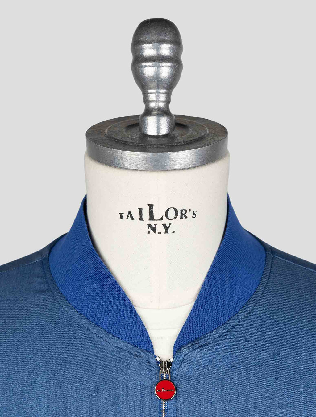 Kiton Light Blue Cotton Ea Coat - view 3