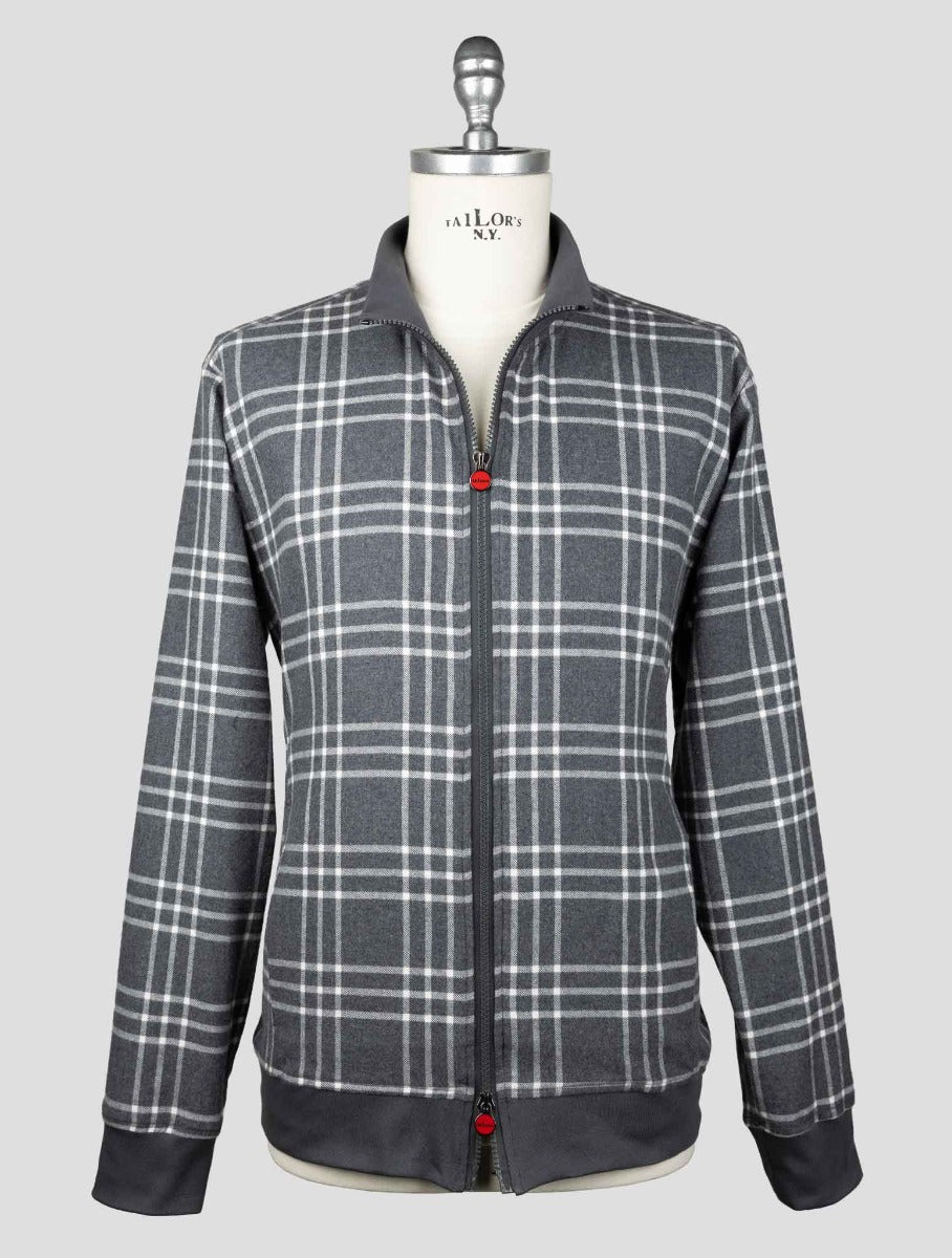 Kiton Gray Cotton Coat