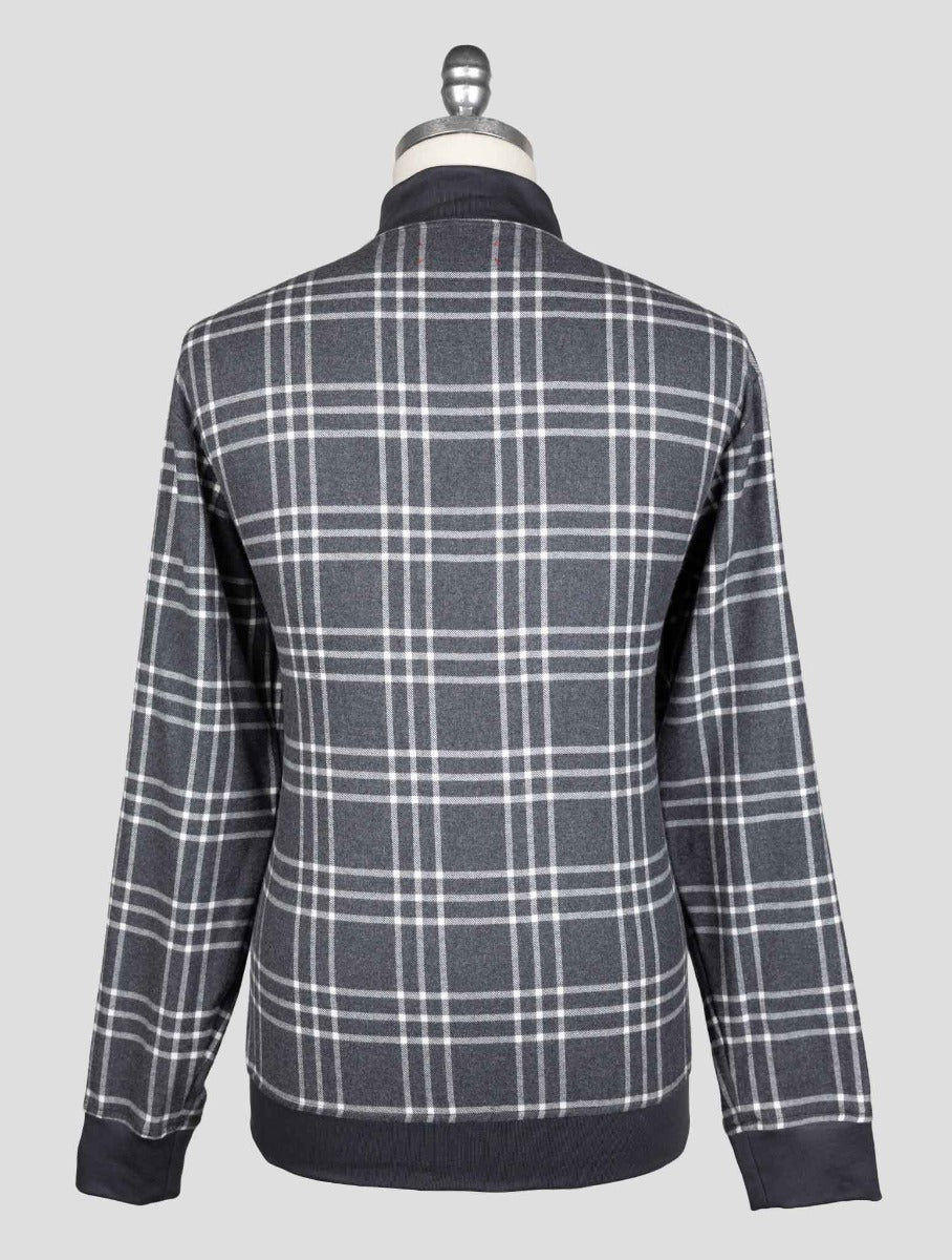 Kiton Gray Cotton Coat — view 3