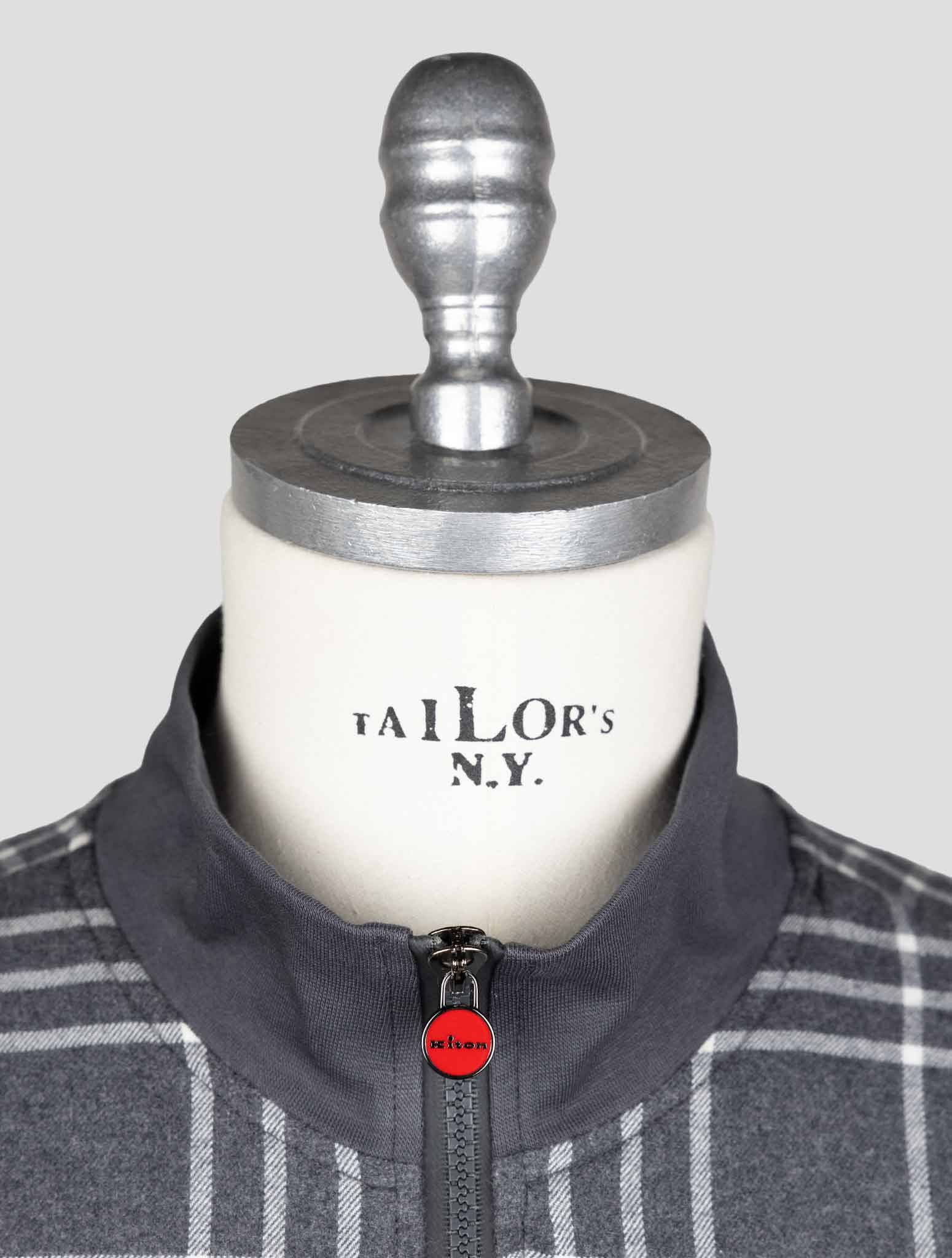 Kiton Gray Cotton Coat — view 5
