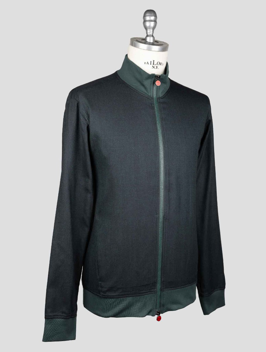 Kiton Dark Green Cotton Lyocell Coat — view 2