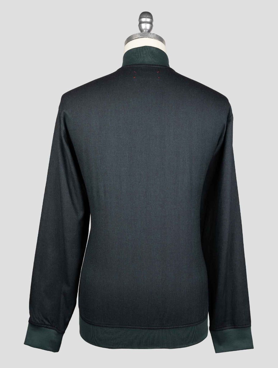 Kiton Dark Green Cotton Lyocell Coat — view 3