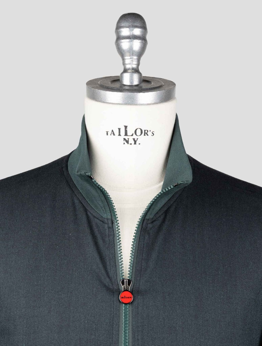 Kiton Dark Green Cotton Lyocell Coat — view 4