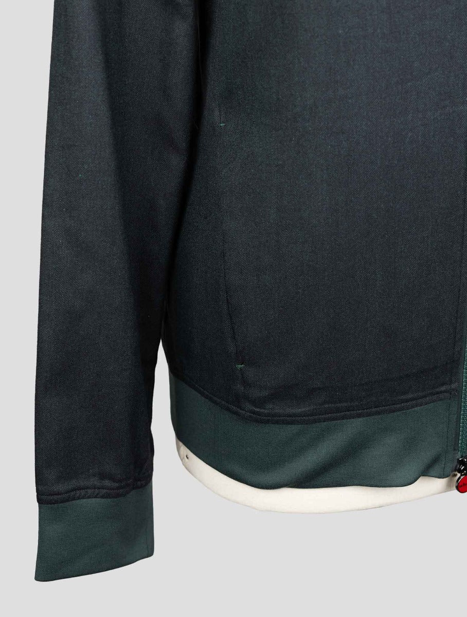 Kiton Dark Green Cotton Lyocell Coat — view 6