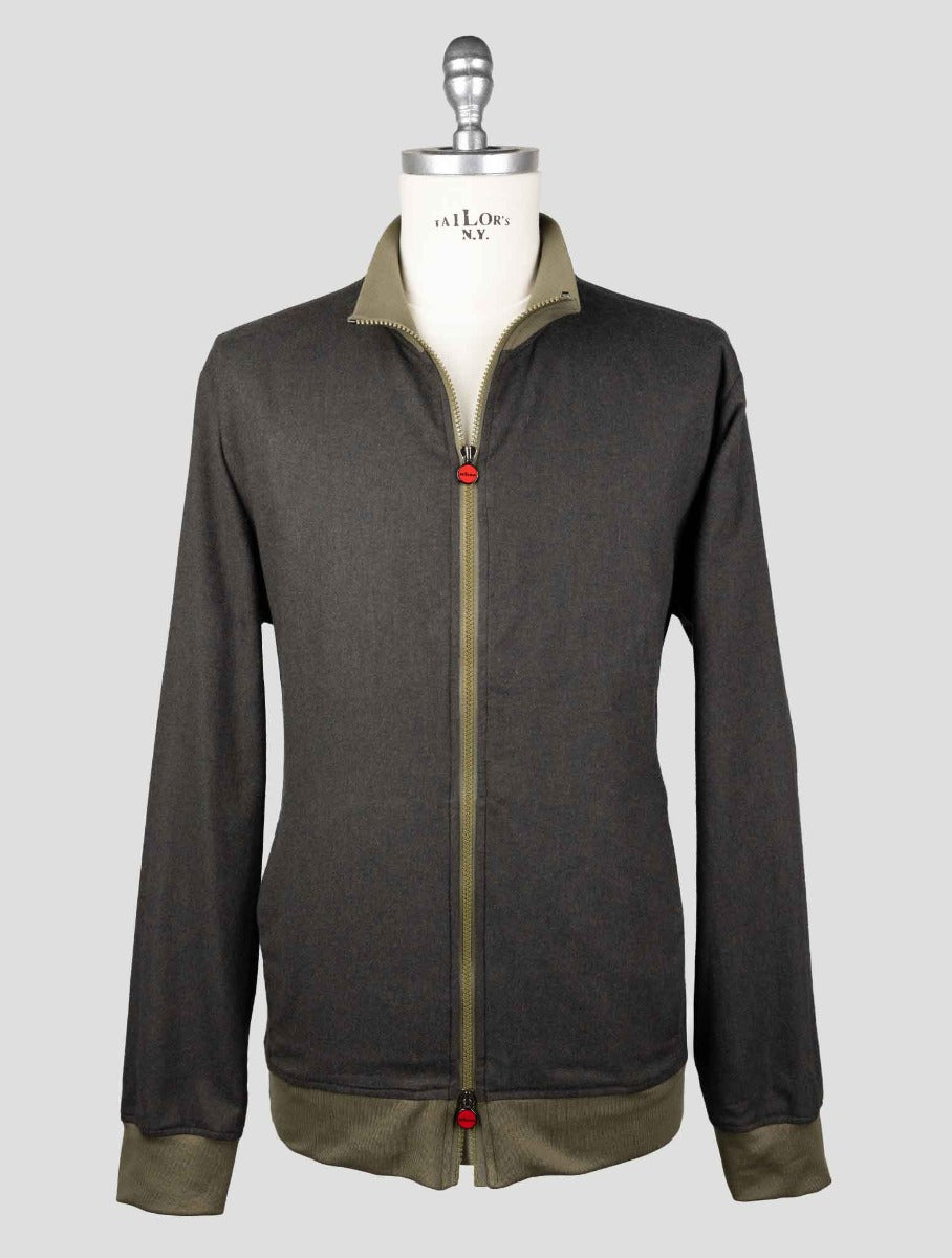 Kiton Dark Green Cotton Coat