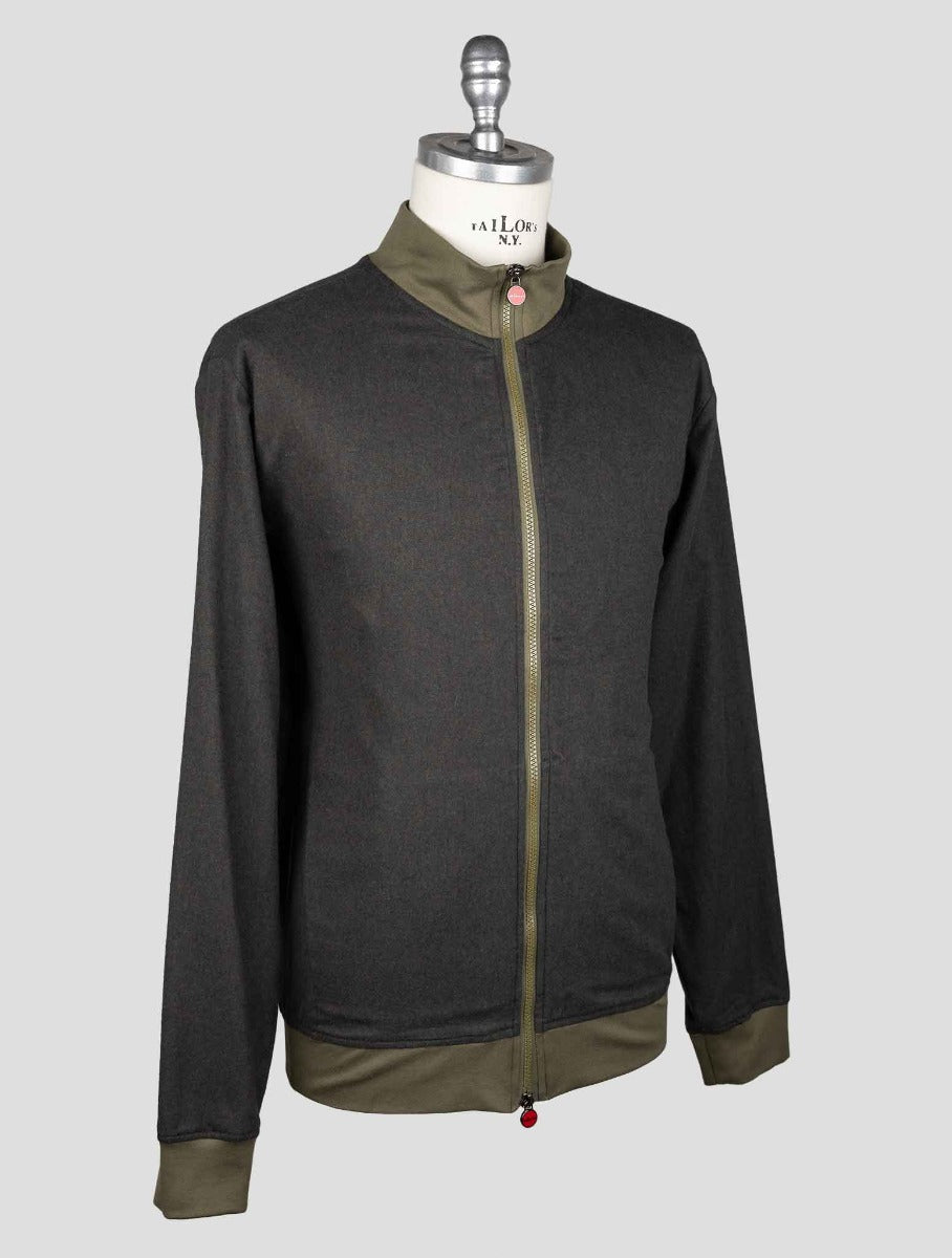 Kiton Dark Green Cotton Coat — view 2