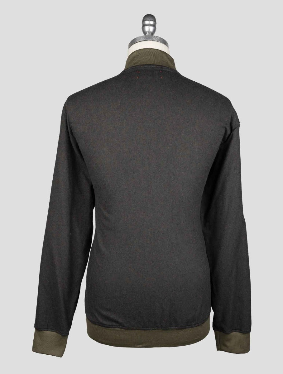 Kiton Dark Green Cotton Coat — view 3
