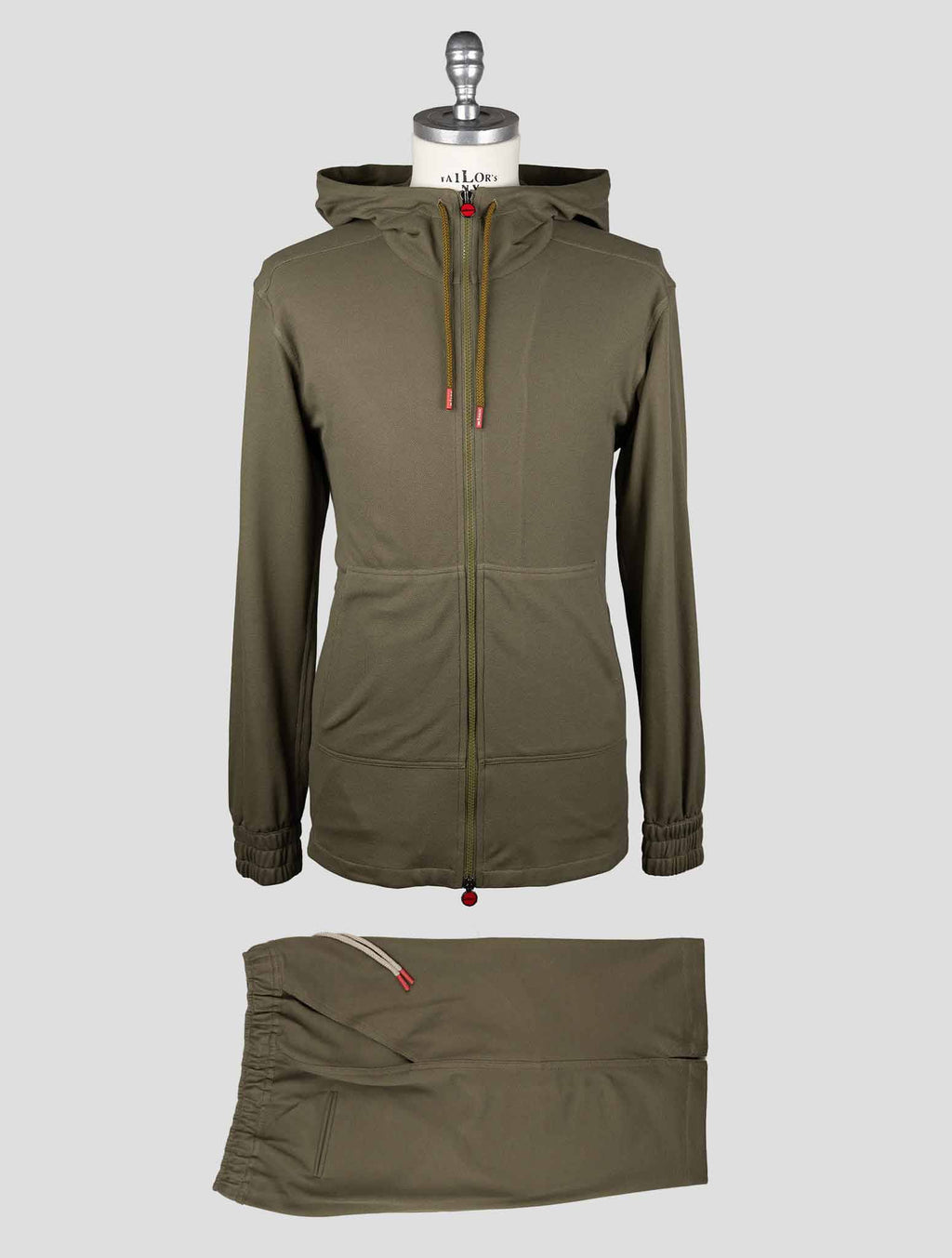 Kiton Green Cotton Tracksuit Short Pants Kmz23