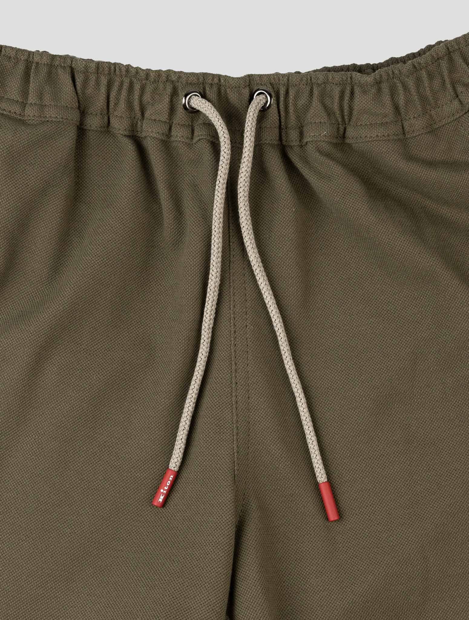 Kiton Green Cotton Tracksuit Short Pants Kmz23 - view 6