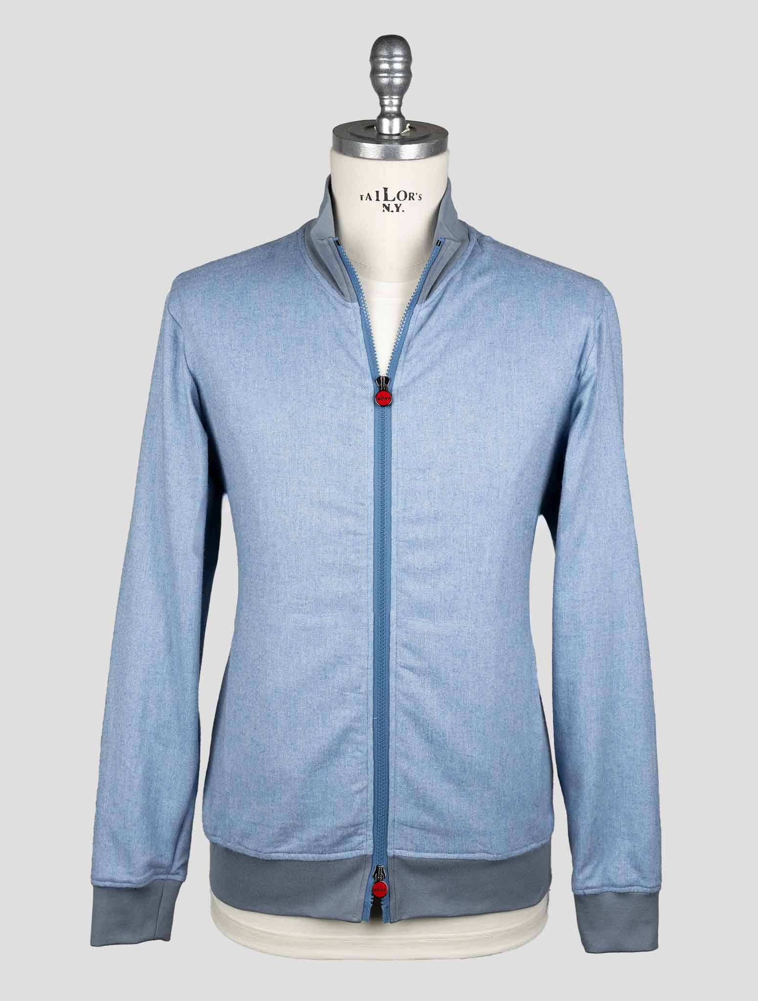 Kiton Light Blue Cotton Coat B-One Kcz28