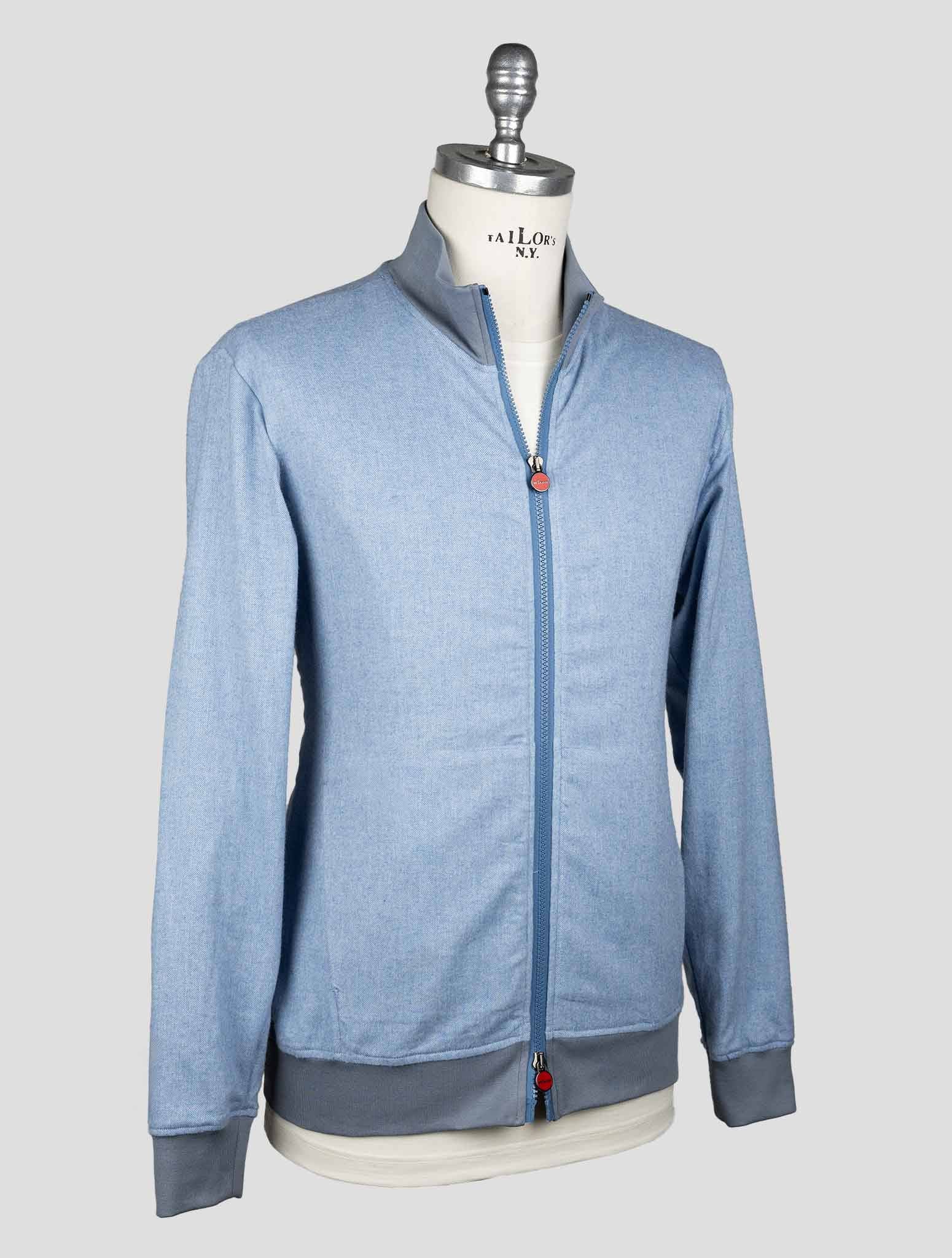 Kiton Light Blue Cotton Coat B-One Kcz28 - view 2