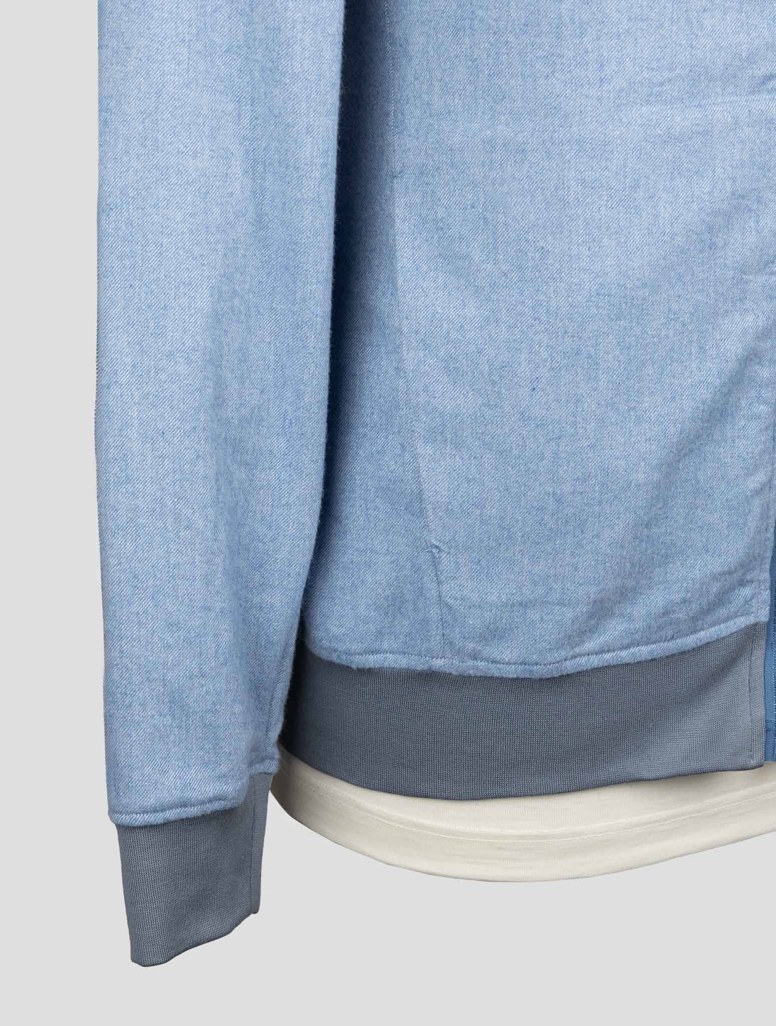 Kiton Light Blue Cotton Coat B-One Kcz28 - view 3